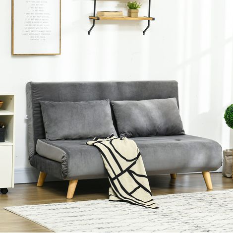 Poltrona letto 72/190 cm grigia in effetto velluto con schienale reclinabile e struttura in acciaio (1/5)