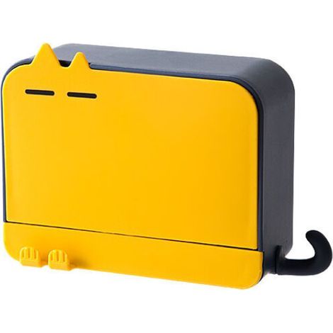 Porte-savon mural sans perçage avec couvercle, plastique bleu – (1/4)