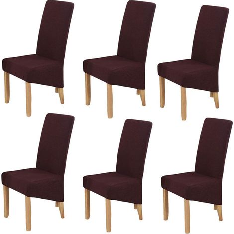 Juego de 6 fundas elásticas, modernas, extraíbles y lavables para sillas de comedor - Para banquetes, cocinas, bodas, fiestas, comedores (corn cafe) (1/5)