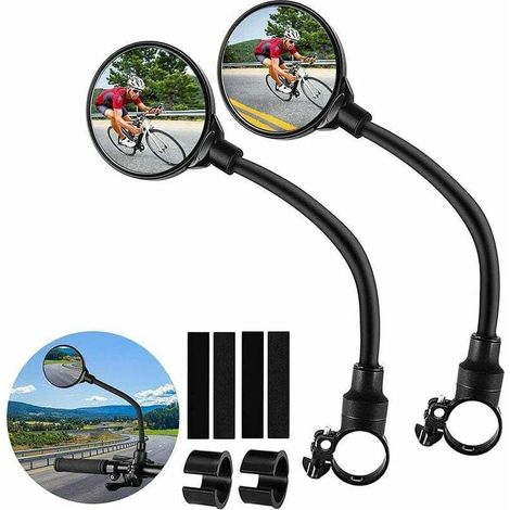 Bicycle Storage Set of 2 Bicycle Rearview Mirrors for Handlebar, Bicycle Rearview Mirror 360° Adjustable, Electric Scooter Rearview Mirror, Rearview Mirror Glasses for Mountain Bike, Road Bike, Racing (1/5)