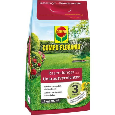 COMPO Rasendünger plus Unkrautvernichter 12kg für 400m² (1/4)