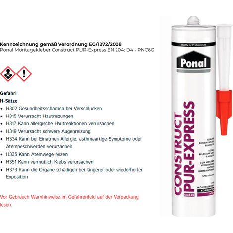 Colle de montage Construct PUR-Express EN 204 : D4 blanc perle 440 g cartouche (1/5)