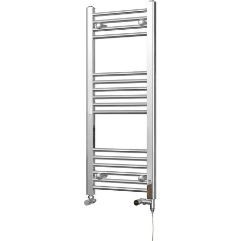 Zennor - Chrome Dual Fuel Towel Rail H1000mm x W400mm Standard - Straight (1/3)