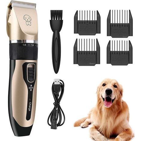 Tosaerba Silenzioso per Cani, Tosaerba per Gatti, Tosaerba per Cani a Pelo Lungo e Folto, Tagliapeli per Animali, Tosatrice Elettrica Professionale Ricaricabile Senza Fili per Cani, Gatti, Conigli (1/4)