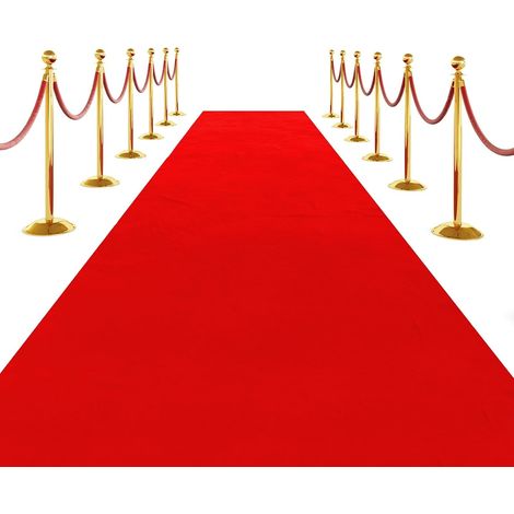 Roter Läuferteppich – 1 Stück – Dickes Polyester – Rutschfest für Zeremonien, Hochzeiten und Partys – 1 x 3 m (1/5)