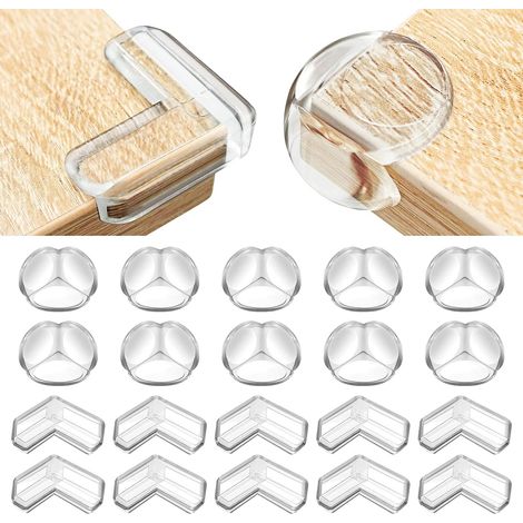 20 protectores de esquinas para mesa de bebé, suaves y de alta resistencia, transparentes. (1/5)