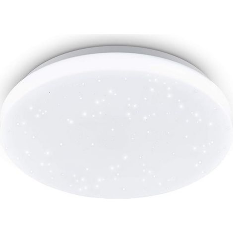 EGLO Plafoniera Pogliola-s, diametro 26 cm, lampada da parete a effetto cristallo in acciaio e plastica bianca, lampada da soggiorno, cucina, ufficio, ingresso e soffitto (1/5)