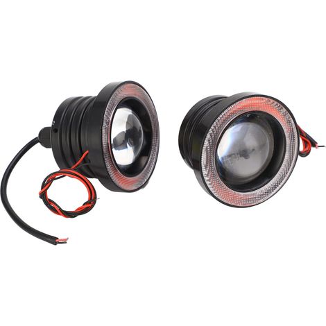 Lot de 2 ampoules LED rondes de 7,6 cm (3 pouces) pour feux de brouillard, projecteurs Angel Eyes haute luminosité, étanches IP65, compatibles avec tous les véhicules. (1/5)