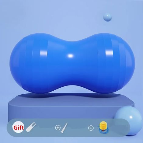 (Bleu) Ballon cacahuète, ballon de yoga/Pilates, ballon d'équilibre, capacité de poids de 200 kg. (1/5)
