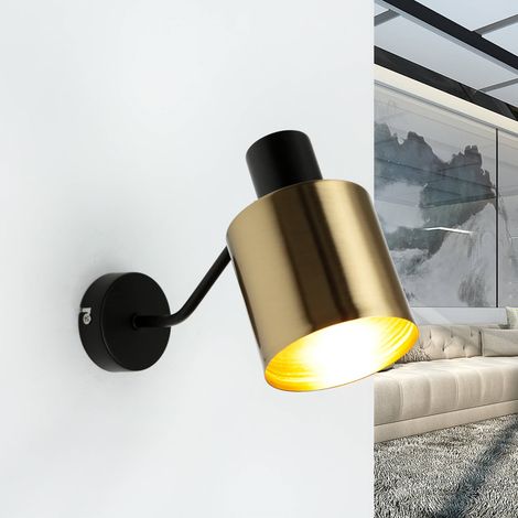 Wandleuchte Industrie Design in Schwarz Messing