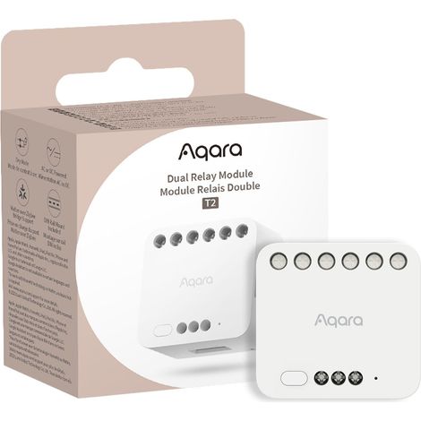 Módulo Doble Relé T2 blanco de Aqara para electricista (1/5)