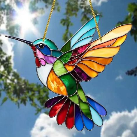 Suncatcher Oiseau - Acrylique 2 mm - Décoration Fenêtre Intérieure - Idéal pour Noël et Cadeau - 1 Pièce (1/5)