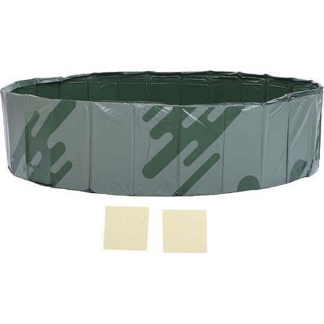 Piscine Pliable pour Chien Baignoire Portable Pliable pour Animaux de Compagnie Natation pour Chiens en Plein air Chats nagent Vert Wilderness Adventure 120x30cm / 47.24x11.81in (1/5)