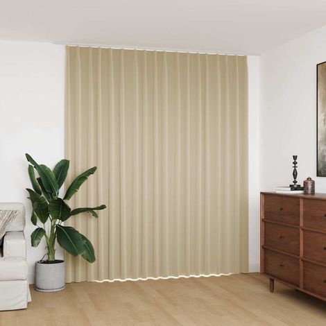 vidaXL Cortina opaca con ganchos beige 290x245 cm (1/4)