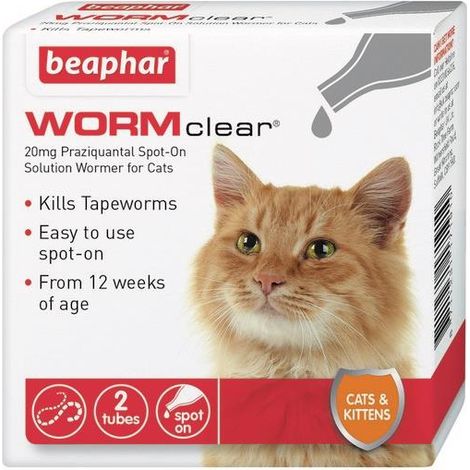 Beaphar WORMclear Spot-On for Cats - 2 tubes PK6 - 262560