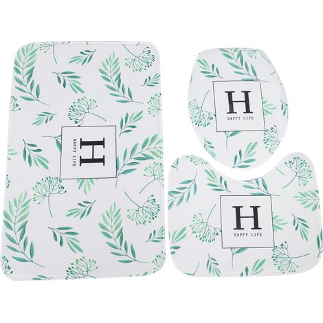 Tapis De Bain En Flanelle - Ensemble Antidérapant Pour Douche Et Toilette - Absorbant Et Doux - Lot De 3 Pièces (1/5)