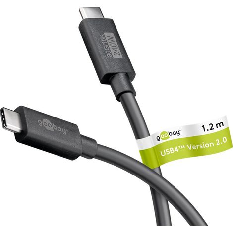 Cavo USB-C™ certificato, USB4™ version 2.0, 240 W, 80 Gbit/s, PD, 1,2 m, Connettore USB-C™  Connettore USB-C™.