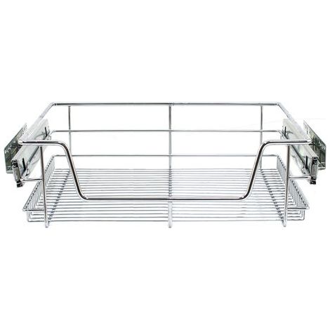 Kukoo - 3 Cestos Metálicos Extraíbles de Cocina para Muebles Armarios de 60cm de Ancho Cajón Telescópico Cocina Cierre Suave Cestas Almacenaje Almacenamiento Organizadores Capacidad 15-20kg por Cesta (1/5)