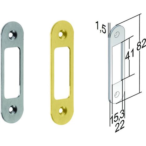 Contropiastra Regolabile G188 Bordo Tondo Per Serratura Bitter - mm.82x22 bordo tondo ottone lucido verniciato - 5 pz