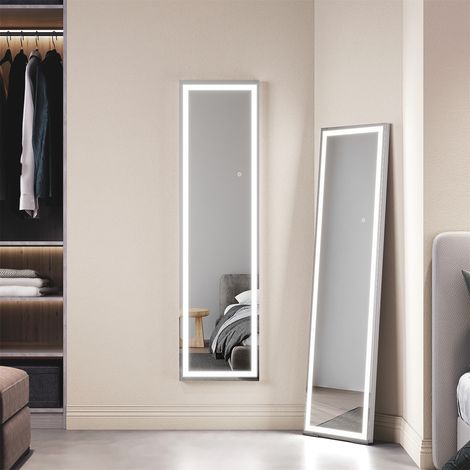 SONNI Espejo de Cuerpo Entero Suspensión / Piso a techo Interruttore Touch Luces LED a 3 Colori Specchio para Pasillo Dormitorio Sala de EstaB (1/5)