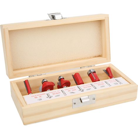 6 Fraises en carbure YG8 pour machine de gravure, tige de 1/4 pouce, 6 pièces rouges (1/5)