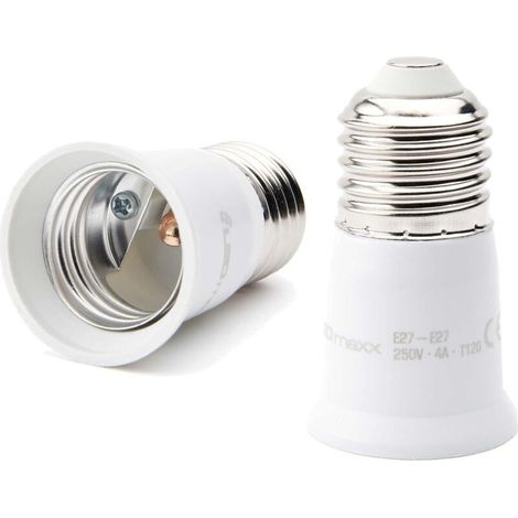 Adaptateur de douille de lampe - Blanc - E27 vers E27 - Rallonge pour ampoules courantes (LED, halogène, lampe économique) (1/3)