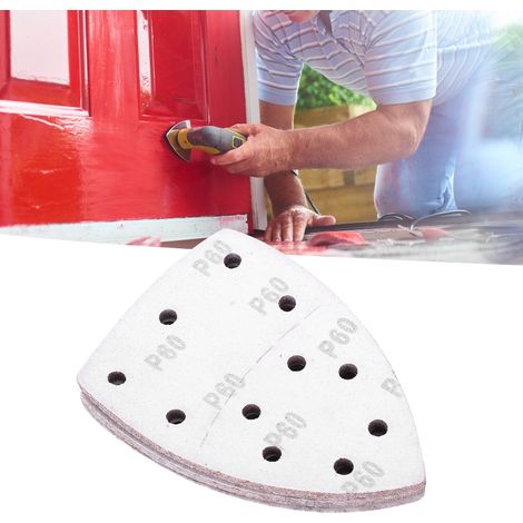 60 Stück Maus-Schleifpapier, separate Handschleifpapierblätter, 140 x 140 x 100 mm, 11 Löcher, Körnung 60 (1/5)