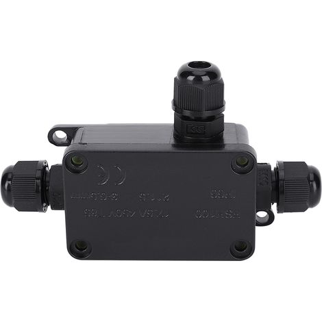 Boîtier de jonction étanche noir PC Mini 1 entrée 2 sorties pour extérieur IP66 3-6,5 mm (1/5)