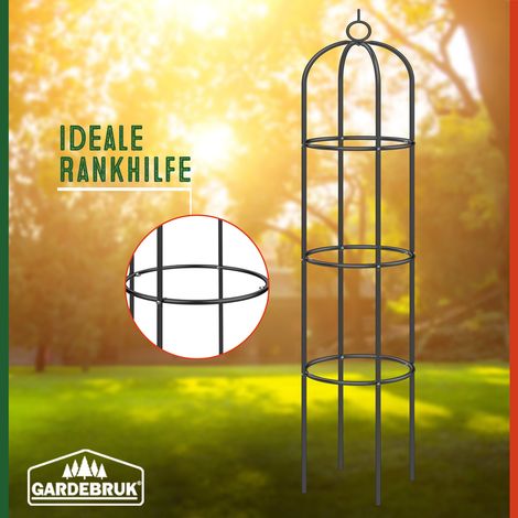 Deuba – Support pour plantes grimpantes noir en métal – Arche de jardin 240 x 140 cm – Résistant aux intempéries – Montage facile