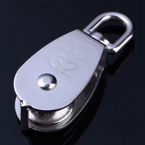 Poulie pivotante à roue unique en acier inoxydable 304, câble de levage M32 (1/5)