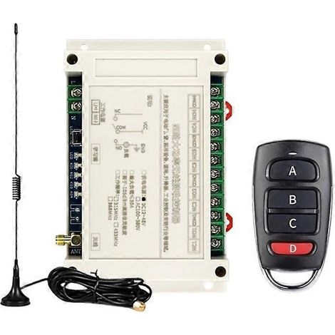 Télécommande sans fil 4 canaux AC100V-400V 30A pour portes de garage électriques, interrupteur avec éclairage LED, relais et récepteur 433 MHz (1/5)