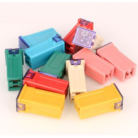 Gebildet 12pcs 12V-24V Forme Carrée JCASE Fusible Assortiment pour Voiture(20A/25A/30A/40A/50A/60A,Chaque 2pcs)