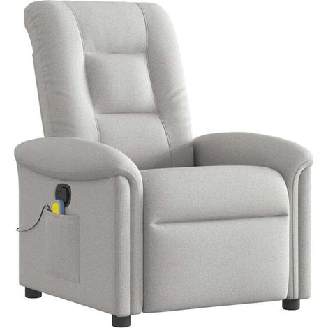 Chaise d’accueil ergonomique pour massage – Assise rembourrée en tissu gris anthracite, dossier inclinable et repose-pieds réglable (1/5)