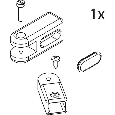 Kermi Stabilisierung Wand Set, EBCC015, Silber Mattglanz/Silber Hochglanz, 2534748