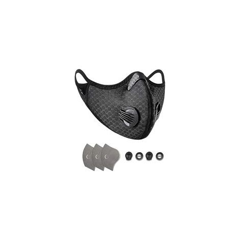 Masque de sport protection contre la poussière, le froid et la pollution avec filtre idéal pour le ski, le cyclisme, la moto, le skateboard et le roller (noir) (1/5)