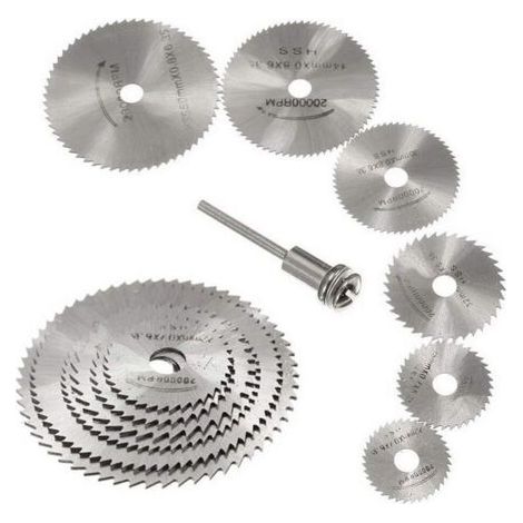 Nouveau 7pc HSS lames de scie outil rotatif, Circulaire en bois de coupe lame de scie Disques pour Dremel Outil rotatif Mandrin avec tige d'extension 1/8"(3.175mm) (1/5)