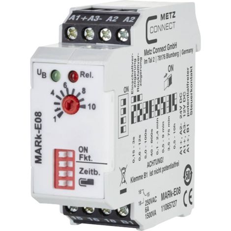 Metz Connect 11065727 MARk-E08 Relè temporizzato Multifunzionale 24 V/AC, 24 V/DC 1 pz. 1 scambio