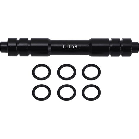 Adaptateur d'axe de fourche de roue de vélo 15 mm vers 9 mm, axe traversant avant, blocage rapide, pour conversion 100 mm/3,94 pouces (1/5)