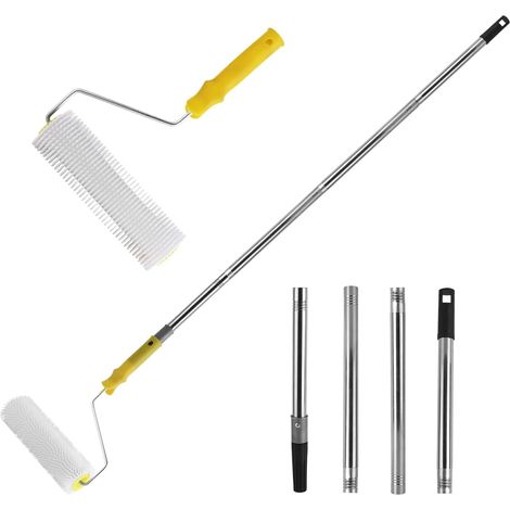 Rouleau de Purge à Pointes 23 cm - Rouleau de Purge avec 4 Tiges de Connexion en Acier Inoxydable de 34 à 136 cm - Pour la Ventilation des Revêtements de Sol (1/5)