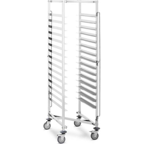Chariot porte-plateaux 15 niveaux 150 kg Inox (1/4)