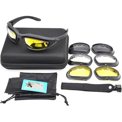 C5 UV400 polarisierte taktische Schutzbrille, 4-Linsen-Set für Schießsport und Outdoor-Sportarten