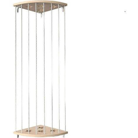 Rangement d'angle en bois pour peluches, avec motif d'étoiles et longueur réglable. Support suspendu pour peluches. (1/3)