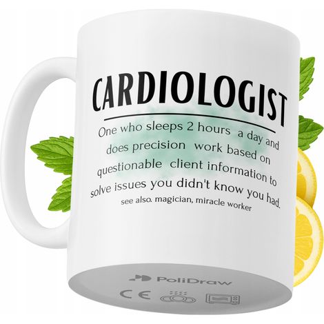 Tazza divertente e umoristica per cardiologo, ideale per caffè e tè, con grafica e testo spiritosi. Perfetta per compleanni, onomastici e festività. Tazza premium per occasioni speciali, ideale per ca (1/5)