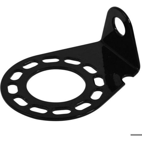 Support Prise Remorque - Métal Coudé 90° - Compatible Prises 7 et 13 Plots - Finition Noir Brillant - 1 Pièce (1/4)