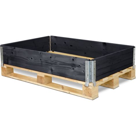 Garronda cadre en bois pour palette boîte de rangement en bois cadre en bois (sans palette) Anthracite 1 Pièce 120x80x20 cm GD-0096