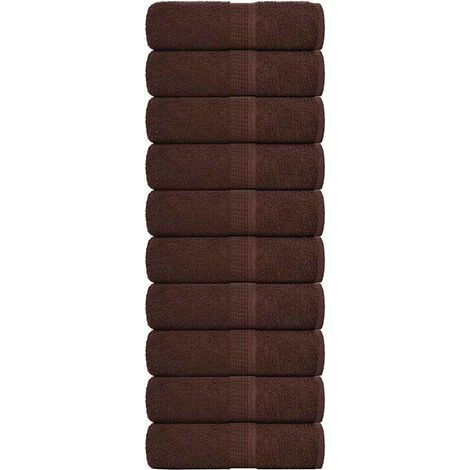 Toallas de mano 10 unidades FROGN Marrón 30x30 cm 100% Algodón vidaXL