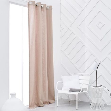 Rideau a oeillets TODAY - 140x240cm - 100% Coton - Rose (1/3)