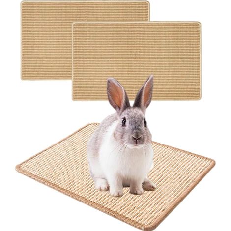 Set of 2 Rabbit Scratching Mats for Cages and Teeth Care for Rabbit Cages Sisal Mat for Rodents Toys Chew Litter Rodents Chew Toys for Hamsters Guinea Pig (1/5)