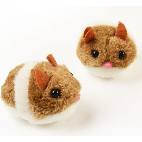 1 Pièce Jouet Interactif pour Animal de Compagnie en Peluche Hamster, Souris Mécanique Sûre Qui Tourne et S'Échappe, 25.4 cm (1/4)