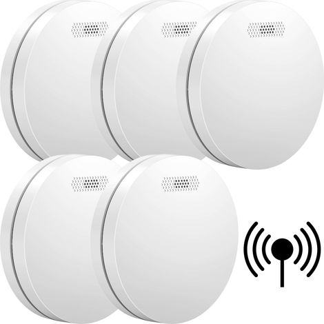 Détecteur de fumée connectable Aroha Link - Batterie 10 ans - Capteur de fumée interconnecté - Alarme incendie - 5 pièces